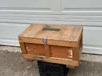 “Very Sturdy, Wooden Trunk, Crate, Box” $20. 