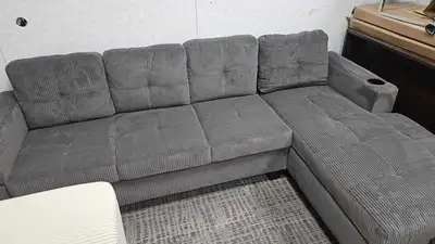 Luxurious corduroy sectional sofa  , View more