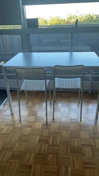 white dining table and chairs!, View more