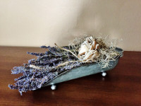 Dried French Lavender in a  Galvanized Metal Ladle