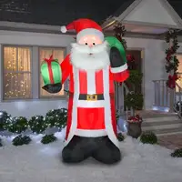 Giant 12 ft. Inflatable Santa with Christmas Gift Decoration
