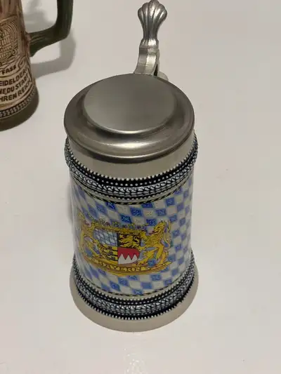 VINTAGE GERMAN STYLE BEER STEIN MUG WITH LID $88.00, View more