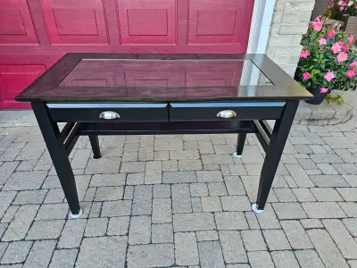 Writing Desk with Removeable Glass Top & Built-in Power Station, View more