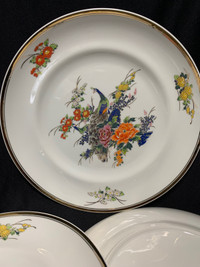 Set of 6 dinner plates from Portugal Gold trim