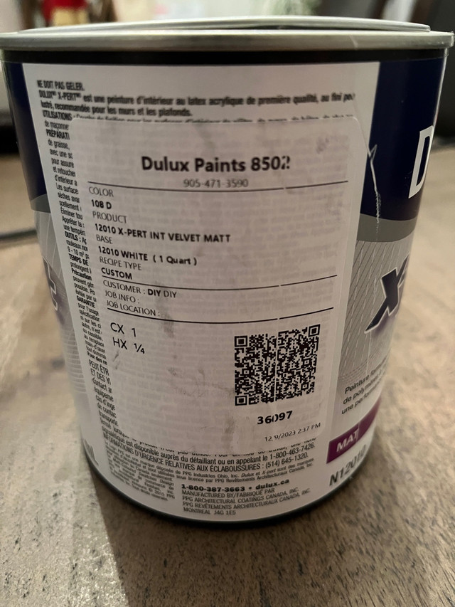 Brand New Dulux X-pert Matt Paint - White in Painting & Paint Supplies in Markham / York Region - Image 2