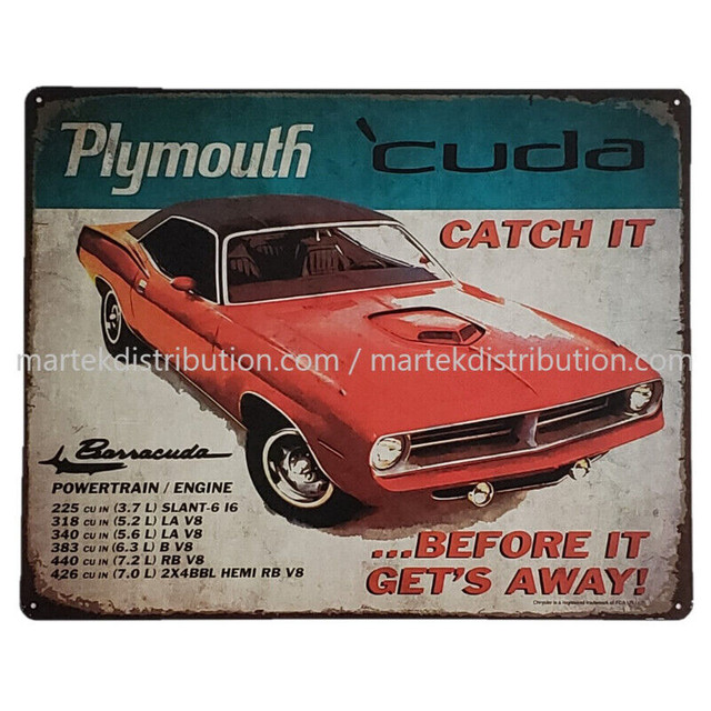 Enseignes Muscle Car 12"X15" en métal $16.99+taxes chaque, neuf dans Art et objets de collection  à Saint-Jean-sur-Richelieu - Image 2