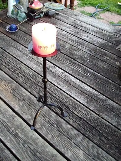 METAL PILLAR CANDLE HOLDER 16" TALL, View more