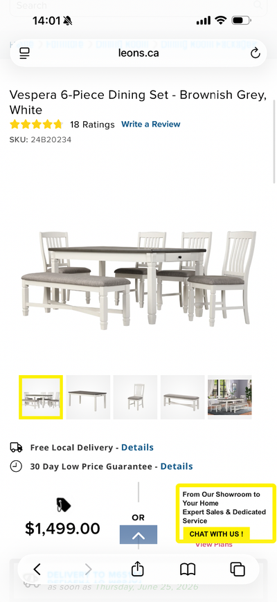 Leons Vespera 6-Piece Dining Set, View more