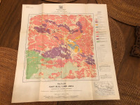 Vintage 1943 East Bull Lake Area District Of Algoma Ontario Map