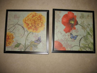 SET OF 2 CANVAS FLORAL PICTURES