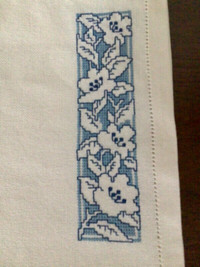 Fine Linen Placemats, Handmade, Hand Embroidered, Set 6, GERMANY