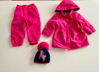 Toddler Girl 2T Spring Jacket, Splash Pants, & Hat