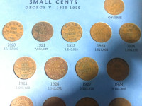 Completed Canadian Small Pennies Collection 1920-1972