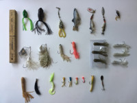 Various fishing hooks and lures