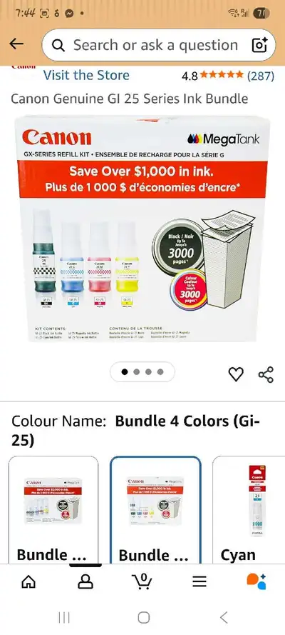 Canon GI-25 Ink Bundle, View more