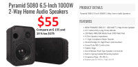 6.5'' 2-Way Home Audio Speakers 1000W Studio Monitor (Pair)