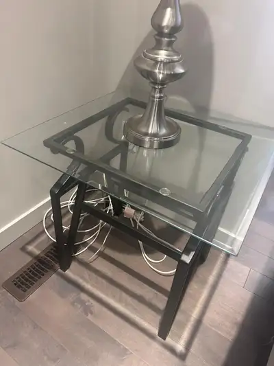 Glass Top End Tables and coffee table, View more