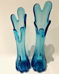 VASES RÉTRO VERRE SOUFFLÉ MIDCENTURY BLOWN GLASS MURANO VINTAGE