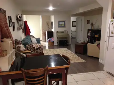 One bedroom apartment. Includes things. Large parking lot.