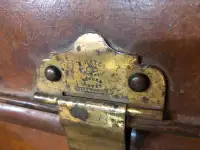 Antique Primitive E. Bates Metal Steel Steamer Trunk Victorian W