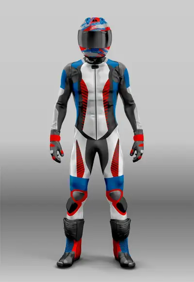 Create your fully personalized motorcycle race suit – made to order with your design, colors, logos,...