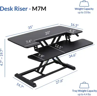 FLEXISPOT 35" Standing Desk Converter - Height Adjustable Riser, View more