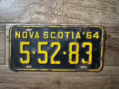 1964 Nova Scotia Number Plate., View more