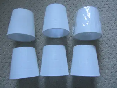 MERIVILLE 6-Pack Off White Linen Clip On Chandelier Lamp Shades, View more