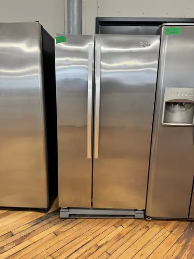  Whirlpool stainless steel side-by-side fridge freezer, View more