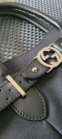 Gucci Black Perforated Belt Tote