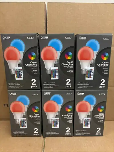 12-Pack Remote Control FEIT Electric LED Color Changing Bulb, View more