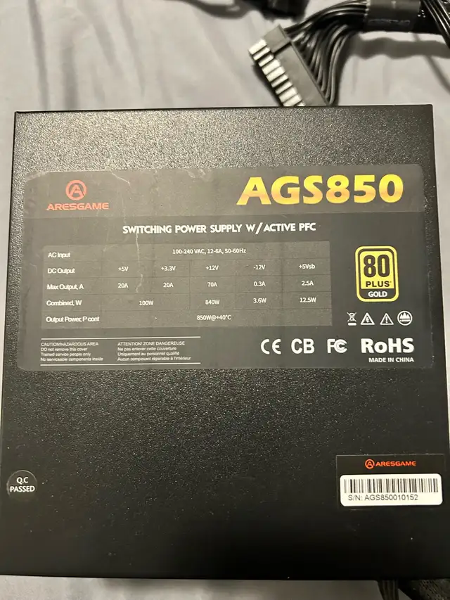 Aresgame AGS850 Power Supply549769253571809281