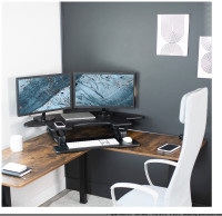 Corner Height Adjustable 43 inch Standing Desk - VIVO Black