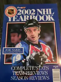 3 NHL hockey Yearbooks 2 Sakic 1 Messier '93, 97, 02