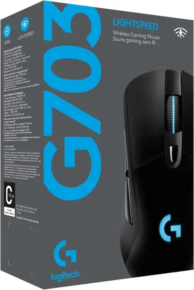 Logitech G703 LIGHTSPEED Wireless Gaming Mouse, Hero 25K Sensor