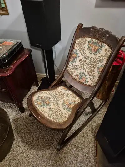 Antique Victoian Nursing chair .rocker Foldable, View more