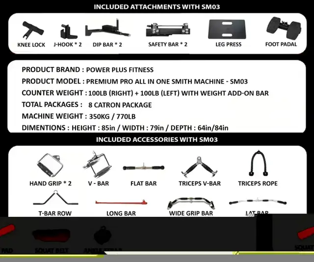 PREMIUM PRO ALL IN ONE SMITH MACHINE - SM03 - Coquitlam in Other in Burnaby/New Westminster - Image 4