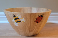 Vintage Clay Art Ladybug and Bumblebee Salad Bowl