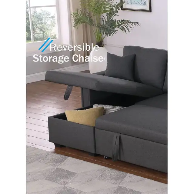 Sofa Bed with Chaise and Storage New Set in Couches & Futons in Victoriaville - Image 9