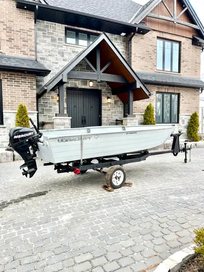 Ultrcraft Canadian 16ft aluminum fishing boat in almost new condition, 20hp mercury 4 stroke pull st...