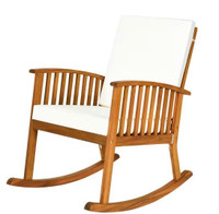 Acacia Wood Rocking Patio Chair with Cushion