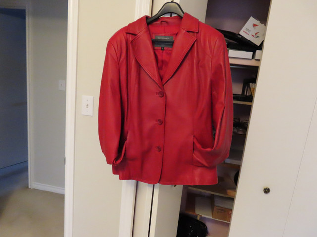 Red Leather Blazer in Women's - Tops & Outerwear in Saskatoon