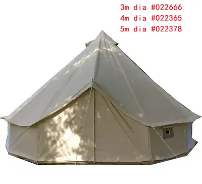 Outdoor Canvas Camping Bell Tent Survival 9.8/13/16FT 022378, View more