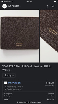 Mens Tom Ford bi-fold Wallet