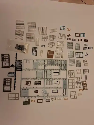 Ho scale model train door & window lot, View more