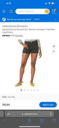 High rise cutoff shorts Levi’s denim for women size 16 brand new