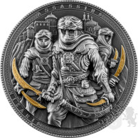 2019 NIZARIS ASSASSINS 2oz Antiqued High Relief Silver $5 Coin