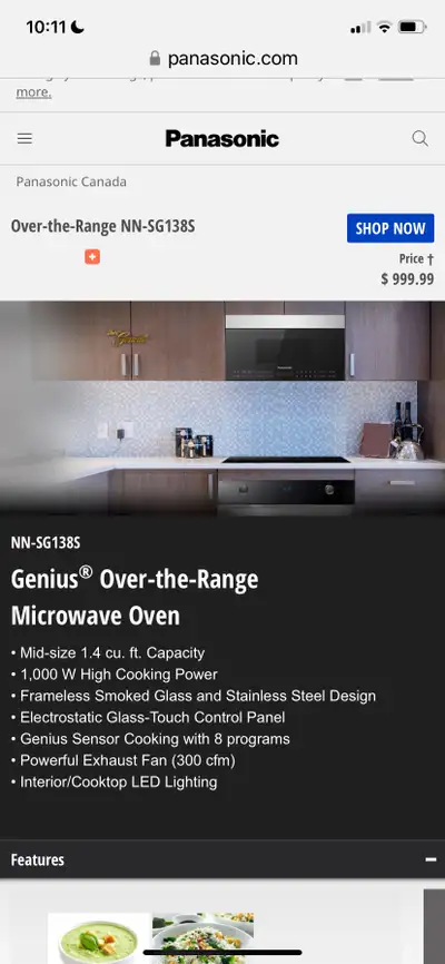 NEW Panasonic Over the Range Microwave 