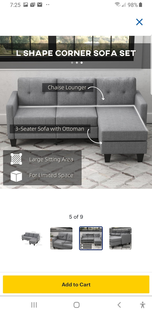 Sofa Sectional in Couches & Futons in Kamloops - Image 2