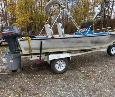1980’s 15’ Grumman with a 1997 50 Hp Yamaha, 2 stroke. On a U-built trailer. New battery in 2023, ne...